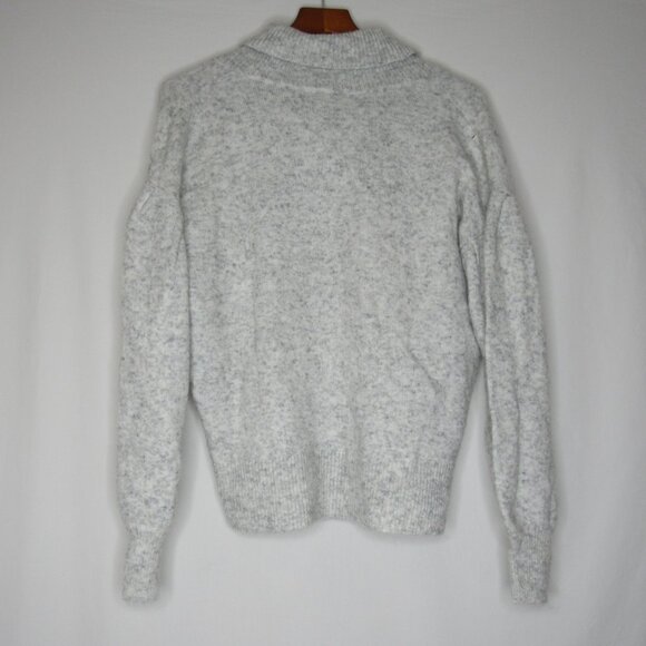 Madewell Light Gray Heather VINSON Shawl Collar Sweater Women's L Large - Picture 7 of 8